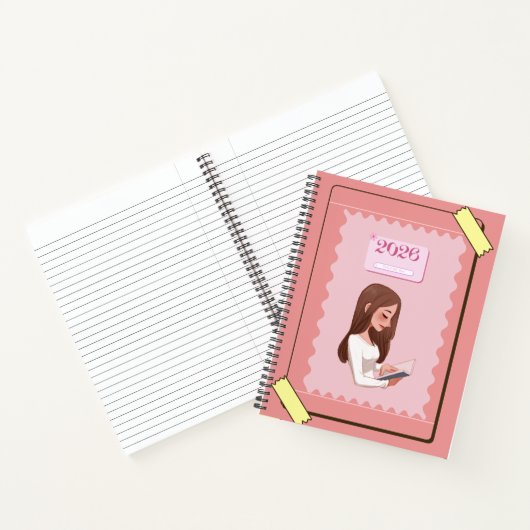 2026 Aesthetic Journal Notebook – Pastel Pink Cute ノートブック (内部)