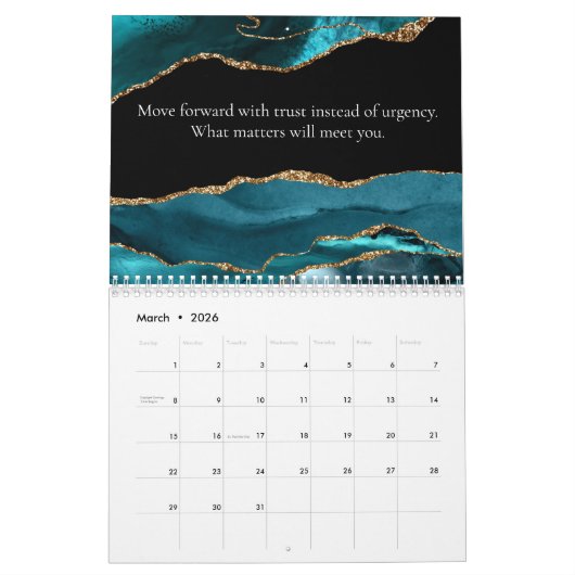 2026 Agate Calm Clarity Calendar カレンダー (3月 2026)