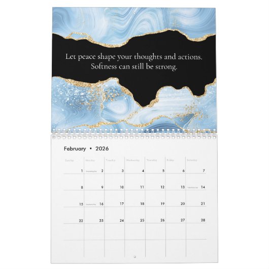 2026 Agate Calm Clarity Calendar カレンダー (2月 2026)