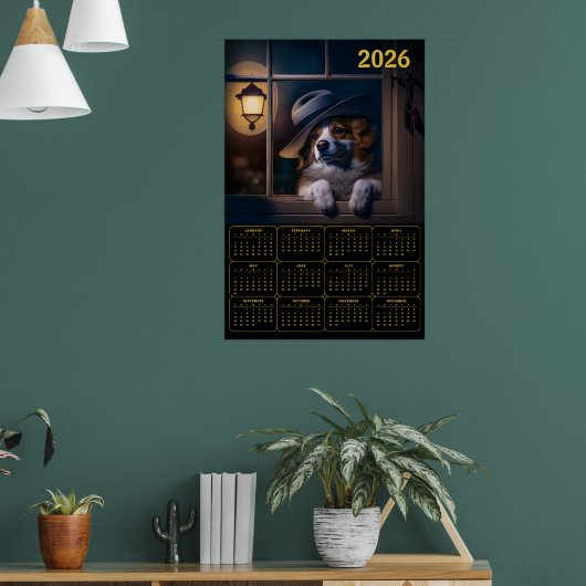 2026 AI‑Generated Australian Shepherd Calendar  ポスター (リビング1)