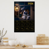 2026 AI‑Generated Australian Shepherd Calendar  ポスター (キッチン)