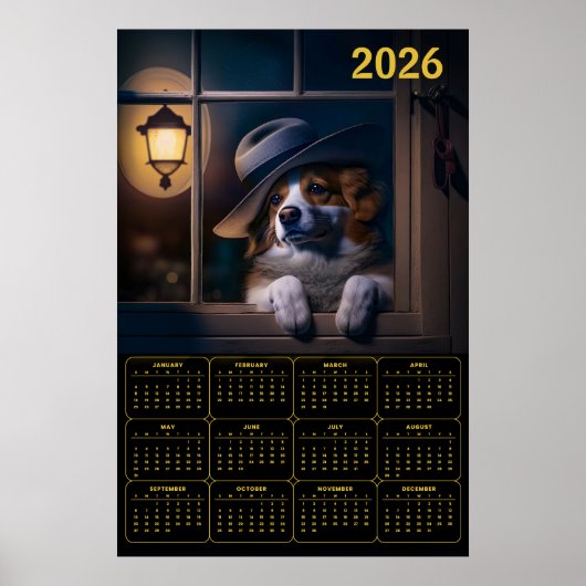 2026 AI‑Generated Australian Shepherd Calendar  ポスター (正面)