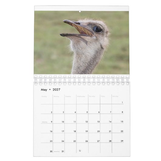 2026 Animal Calendar カレンダー (5月 2027)