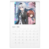 2026 Anime Calendar (Images created by Grok) カレンダー (3月 2026)