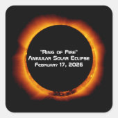 2026 Annular Ring of Fire Solar Eclipse スクエアシール (正面)