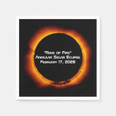 2026 Annular Ring of Fire Solar Eclipse スタンダードカクテルナプキン (正面)