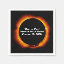 2026 Annular Ring of Fire Solar Eclipse スタンダードカクテルナプキン