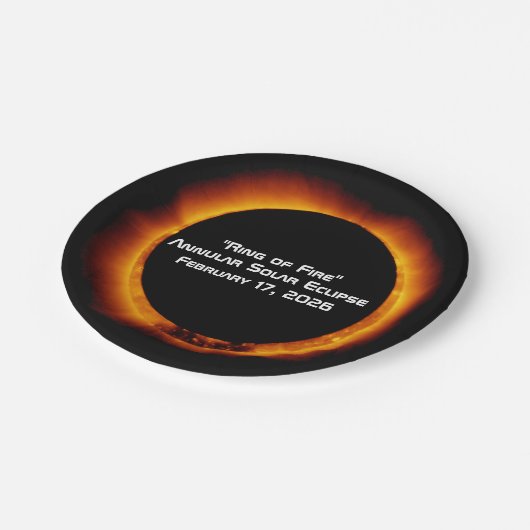 2026 Annular Ring of Fire Solar Eclipse ペーパープレート (アングル)