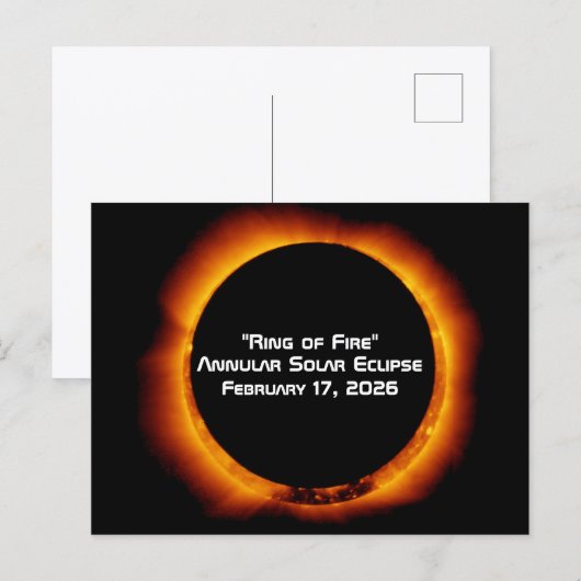 2026 Annular Ring of Fire Solar Eclipse ポストカード (正面/裏面)