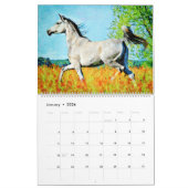 2026  Arabian Horse Lover Gift Watercolor Painting カレンダー (1月 2026)
