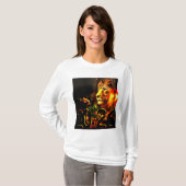 2026 Art やる気を起こさせる - Kitten Sees Lion in鏡 Tシャツ (正面フル)