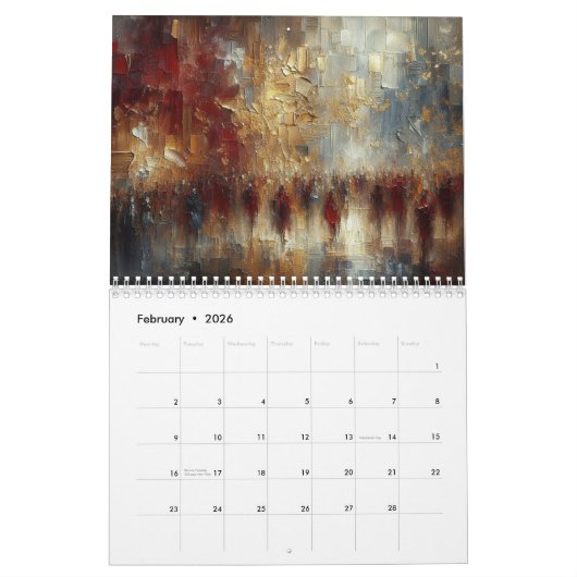 2026 Artistic Impressions Calendar (Australian) カレンダー (2月 2026)