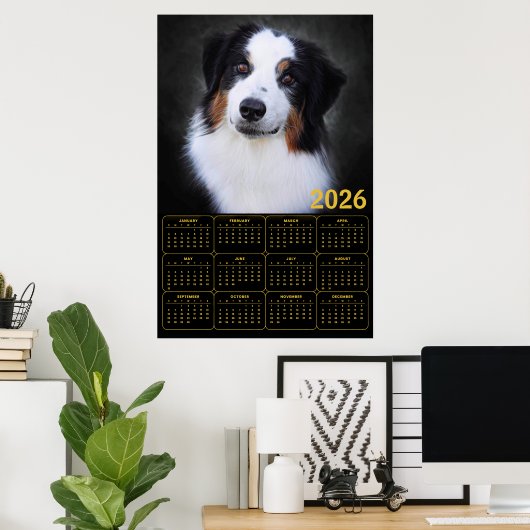 2026 Australian Shepherd Calendar  ポスター (ホームオフィス)