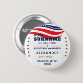 2026 Authorized Volunteer Election Campaign ID 缶バッジ (正面&裏面)