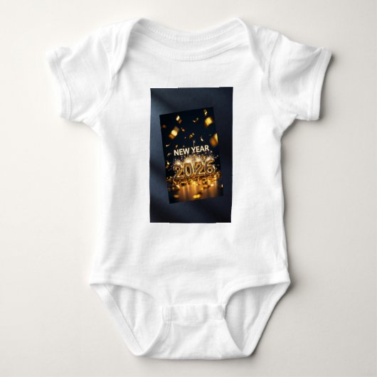 2026 Baby Bodysuit - Cute Festive Infant One-Piece ベビーボディスーツ (正面)