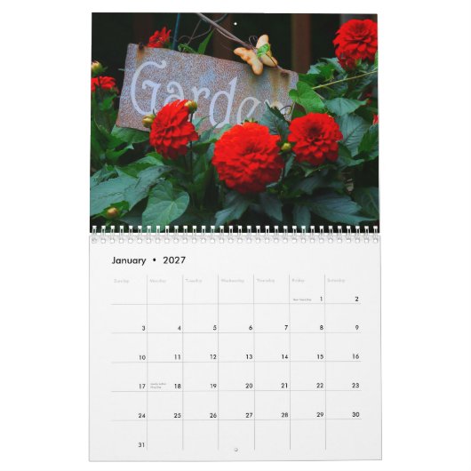 2026 Back Deck Flower Calendar カレンダー (1月 2027)