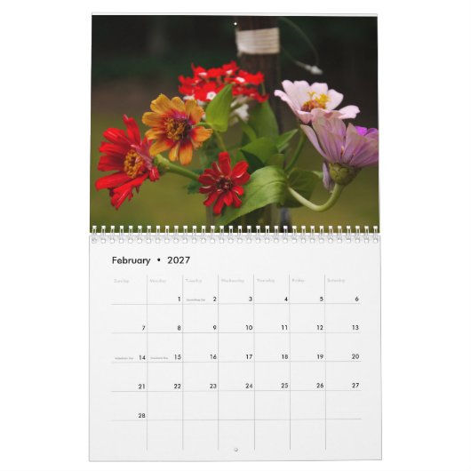 2026 Back Deck Flower Calendar カレンダー (2月 2027)