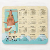 2026 Beach Dog Desk Calendar Mouse Pad マウスパッド (正面)