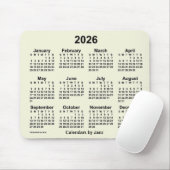 2026 Beige Calendar by Janz Mouse pad マウスパッド (マウス)