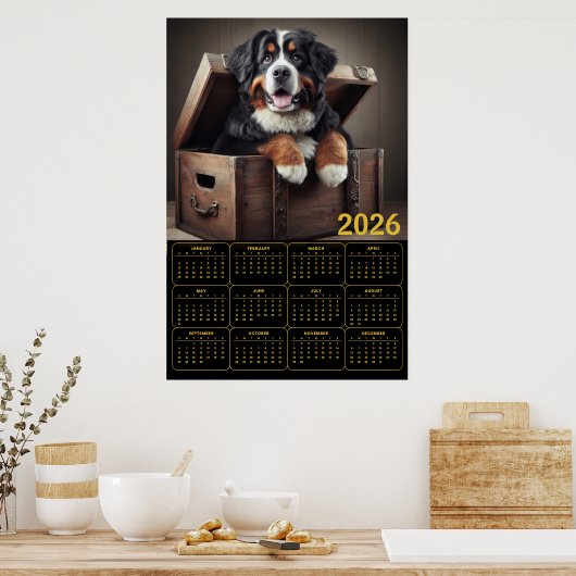 2026 Bernese Mountain Dog Calendar  ポスター (キッチン)