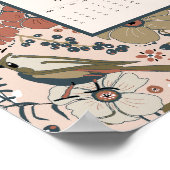2026 Birds Flowers Calendar ポスター (角)