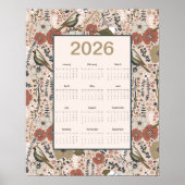 2026 Birds Flowers Calendar ポスター (正面)