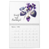 2026 Birth Flowers & Birthstones カレンダー (2月 2026)