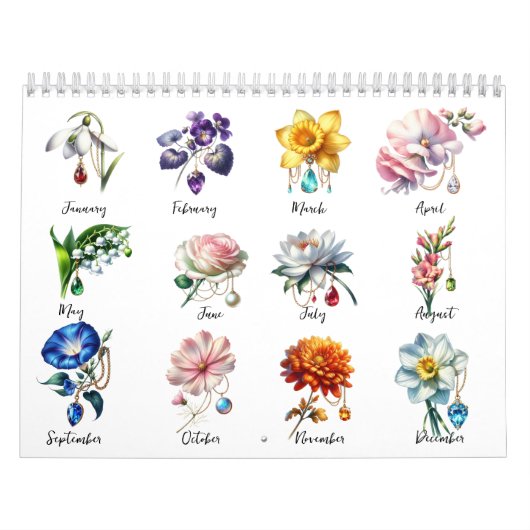 2026 Birth Flowers & Birthstones カレンダー (カバー)