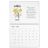 2026 BIRTH MONTH FLOWERS Christian Bible Verse カレンダー (3月 2026)