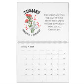 2026 BIRTH MONTH FLOWERS Christian Bible Verse カレンダー (1月 2026)