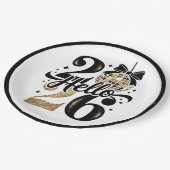 2026 Black And Gold New Year ペーパープレート (アングル)