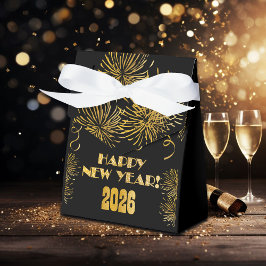 2026 Black Gold Glitter New Year's Eve Party  フェイバーボックス