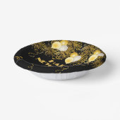 2026 Black Gold Glitter New Year's Eve Party  ペーパーボウル (傾斜あり)