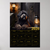2026 Black Goldendoodle Calendar ポスター (正面)