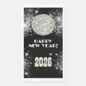 2026 Black Silver Glitter New Year's Eve Party  (正面)
