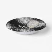 2026 Black Silver Glitter New Year's Eve Party  ペーパーボウル (傾斜あり)