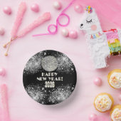 2026 Black Silver Glitter New Year's Eve Party  ペーパーボウル (パーティー)