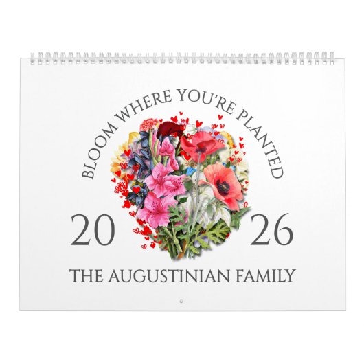2026 BLOOM WHERE PLANTED Christian Birth Month  カレンダー (カバー)