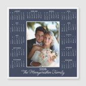 2026 Blue Photo Magnetic Calendar Holiday Card (正面)