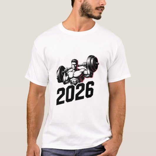 2026 Bodybuilder Barbell Lifting Shirt Tシャツ (正面)