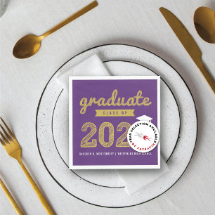 2026 Bold Gold Sketch Text Modern Graduation Party スタンダードカクテルナプキン