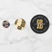 2026 Bold GRAD Gold Foil Stylish Graduation Party コンフェッティ (正面)