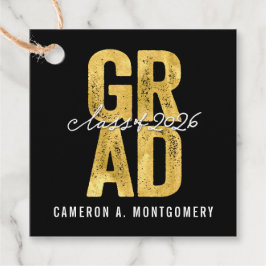 2026 Bold GRAD Gold Typography Graduation Party フェイバータグ