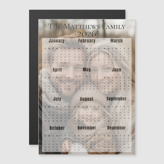 2026 Bold Holiday Photo Calendar (正面/裏面)