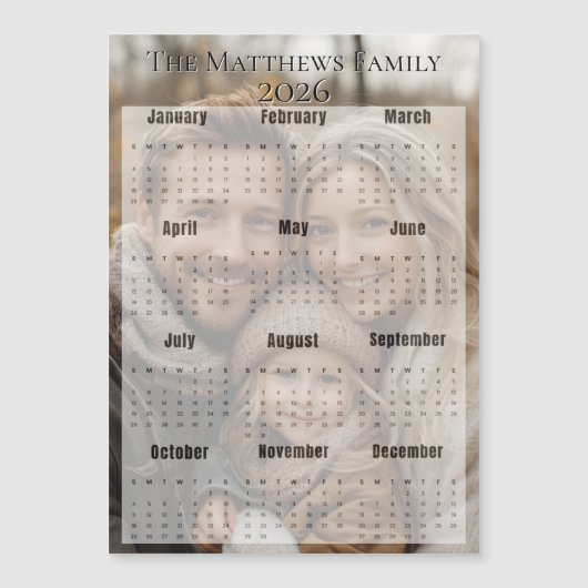 2026 Bold Holiday Photo Calendar (正面)