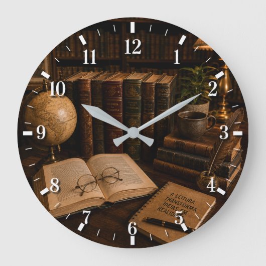 2026 Books Wall Clock ラージ壁時計 (正面)