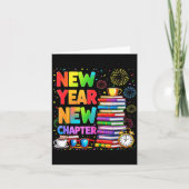 2026 Bookworm Funny Happy New Year Chapter Book Lo カード (正面)