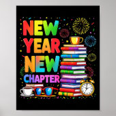 2026 Bookworm Funny Happy New Year Chapter Book Lo ポスター (正面)