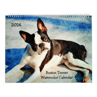 2026 Boston Terrier Dog Owners Lovers Bostons Gift カレンダー