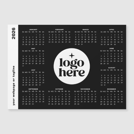 2026 Business Logo Full Year Magnetic Calendar (正面)